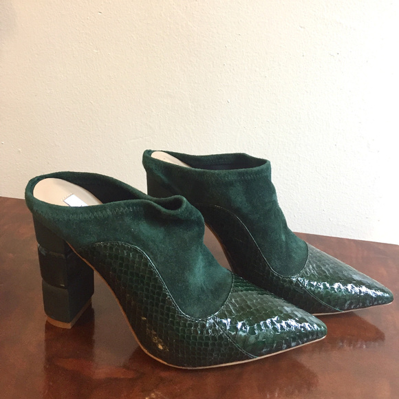 emerald green mules